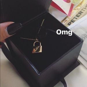 J engraved Lock necklace